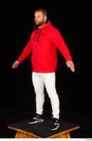  Dave black sneakers dressed red hoodie standing white pants whole body 0010.jpg